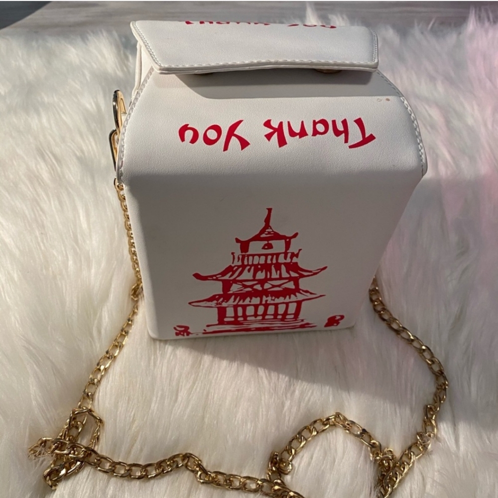 Chinese takeout Box purse,crossbody, white - Picture 6 of 7